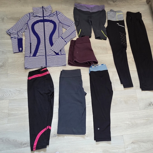 lululemon athletica Pants - lululemon athletica Women's Capris in Black and Gray